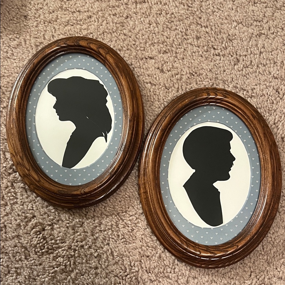 Vintage Silhouette Wall Art Set by Pratt’s Picture Frames